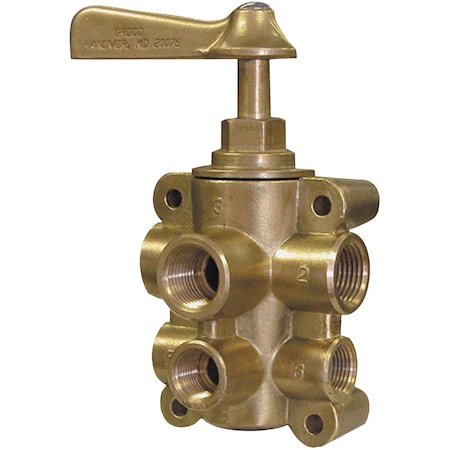 Groco 6-Port Fuel Valve 1/2 in. Supply FV-65038